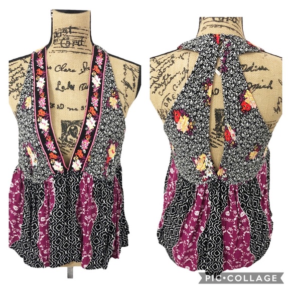 Free People Tops - Free People Dream Darlin Deep V Tank Top Sz M